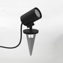 Bayville Spike LED Spotlight IP65 in Textured Black 8.1W LED 3000K 490lm Dimmable Astro 1401007