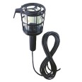 Black Inspection Light (max. 60W BC lamp) with Glass and Cage, with 5m Flexible Lead 240V and Hook