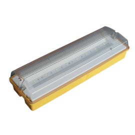 IP65 110V 3.1W LED Emergency Bulkhead 3h Maintained 243lm (103lm in emergency) in Yellow for Site Lighting