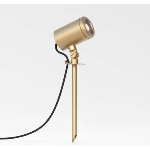 Jura Spike Spotlight in Solid Brass IP65 rated using 1 x 6W max LED GU10 Lamp, Astro 1375012