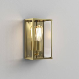 Homefield Exterior Wall Light in Natural Brass ES/E27 LED with Clear Glass Diffuser IP44 Astro 1095034