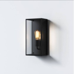 Messina 200 Outdoor Wall Light in Textured Black with Clear Glass Diffuser 1 x 12W max. LED E27/ES, Astro 1183028