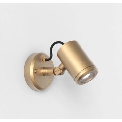 Jura Single Wall Spot in Solid Brass IP65 Adjustable 1 x 6W max LED GU10 Lamp, Astro 1375013