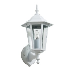 IP44 Traditional Wall Lantern in White using 1x E27/ES for Outdoor Wall Lighting