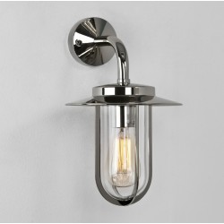 Montparnasse Polished Nickel Outdoor Wall Light with Clear Shade IP44 using E27 max. 60W, Astro 1096001