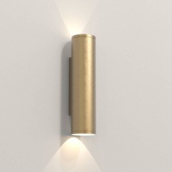 Ava 300 Wall Light in Solid Brass using 2 x 6W max. LEDs GU10 IP44 for Up-Down Outdoor Wall Lighting, Astro 1428017