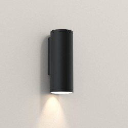 Ava 200 Wall Light in Textured Black using 1x 6W max. LEDs GU10 IP44 for Outdoor Wall Downlighting, Astro 1428005