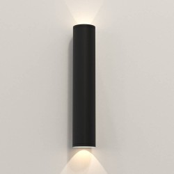 Ava 400 Wall Light in Textured Black using 2 x 6W max. LEDs GU10 IP44 for Up-Down Outdoor Wall Lighting, Astro 1428013