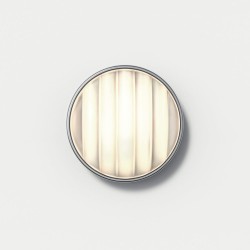 Montreal Round 220 Coastal Brushed Stainless Steel IP44 Outdoor Wall Light with Ribbed Glass Diffuser 1x 7W max. LED E14/SES, Astro 1032011