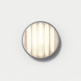 Montreal Round 220 Coastal Brushed Stainless Steel IP44 Outdoor Wall Light with Ribbed Glass Diffuser 1x 7W max. LED E14/SES, Astro 1032011