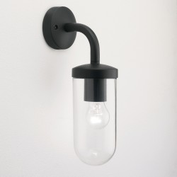 Tressino Textured Black Outdoor Wall Light with Clear Diffuser IP44 using 1x E27 max. 60W, Astro 1193004