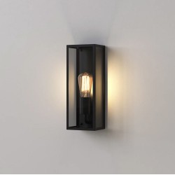 Messina 130 Outdoor Wall Light in Textured Black IP44 with Clear Glass Diffuser 1 x 12W Max LED E27/ES Astro 1183029