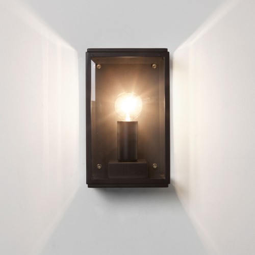 Homefield 130 Exterior Wall Light in Textured Black with Clear Glass IP44 1 x E14/SES Astro 1095013