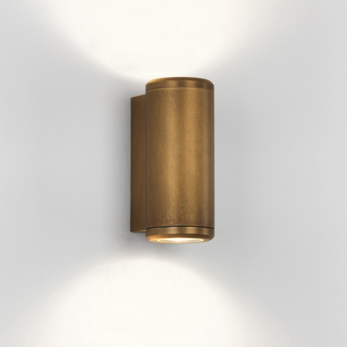 Jura Twin Solid Brass Wall Spotlight for Outdoor Lighting using 2 x GU10 6W LED Lamps IP44 rated, Astro 1375010