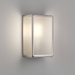 Homefield Frosted Exterior Wall Light in Polished Nickel with Sensor IP44 12W Max LED E27/ES, Astro 1095016
