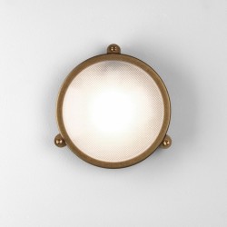 Malibu Round Wall/Ceiling Light in Solid Brass IP65 rated 1x 12W max. LED ES/E27, Astro 1387003