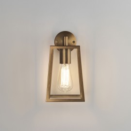 Calvi 215 Wall Lantern in Antique Brass with Clear Glass Diffuser for Outdoor Lighting IP23 E27 Astro 1306005