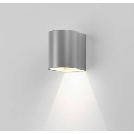 Dunbar 100 Textured Painted Silver LED Wall Light 3.7W 3000K IP65 for Wall Up or Down Lighting, Astro 1384008