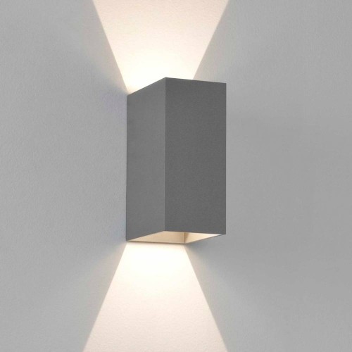 Oslo 160 LED Up-Down Wall Light in Textured Grey IP65 2 x 3W 3000K for Exterior Lighting, Astro 1298021