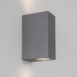 Chios 150 Textured Grey Outdoor Wall Lamp IP44 for Up-Down Lighting using 2 x 6W GU10 LED, Astro 1310008