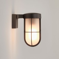 Cabin Wall Lantern in Bronze with Frosted Glass Diffuser IP44 using E27/ES LED 12W (max) Astro 1368026