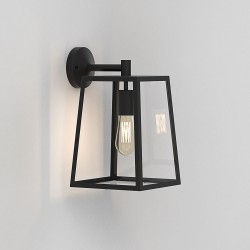 Calvi 305 Wall Lantern in Textured Black with Clear Glass Diffuser for Outdoor Lighting IP23 E27 Astro 1306011