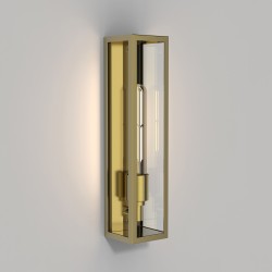 Harvard Wall Lamp in Natural Brass IP44 1 x 4W LED E27/ES Outdoor Light Astro 1402007