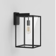 Box Lantern 450 Wall Light in Textured Black with Clear Glass Diffuser IP23 E27, Astro 1354007