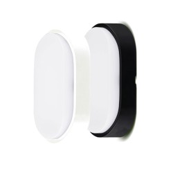 IP54 Oval LED Bulkhead 10W 4000K White/Black Bezels for Wall/Ceiling Outdoor Lighting Luceco EBEO10S40