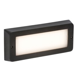 IP65 5W LED CCT Surface Mounted Brick Light in Black with Grill, Louvre, and Shade Knightsbridge BL5BK