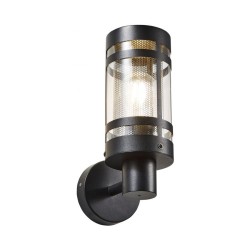 Gada Black Outdoor Wall Light with Stainless Steel Mesh Insert IP44 rated 1x E27/ES max. 10W