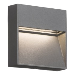 IP44 3W LED Grey Square Wall Light 3500K Non-Dimmable 160lm Knightsbridge LWS2G