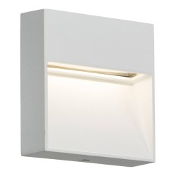 IP44 2W LED Square Wall Light 3500K Non-Dimmable, Knightsbridge LWS2W Guide Light White Power-coated Finish