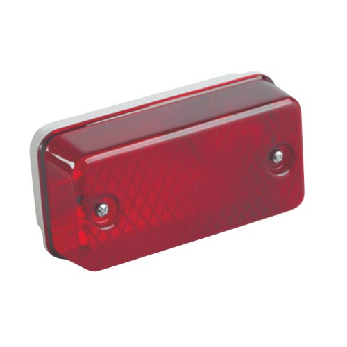 IP65 Rectangular Bulkhead B22 max. 100W with Red Polycarbonate Diffuser and Aluminium Base