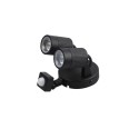 IP44 Black Twin Wall LED Spotlight 10W 4000K 720lm with PIR Decorative Adjustable Spots Luceco LEXWT7B40P