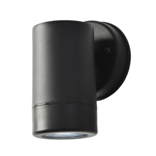 Up or Down Single Wall Spotlight IP44 in Black Plastic using GU10 LED for Outdoor Lighting
