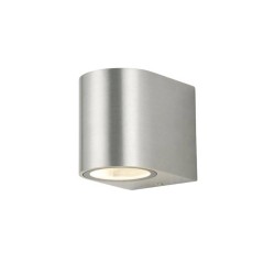 Antar Outdoor Wall Light in Brushed Steel using 1 x GU10 max. 35W IP44 Rated for Up or Down Wall Lighting