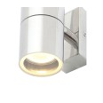 IP44 Up and Down Wall Light in Polished Stainless Steel 2 x GU10 Lamps for Outdoor Lighting