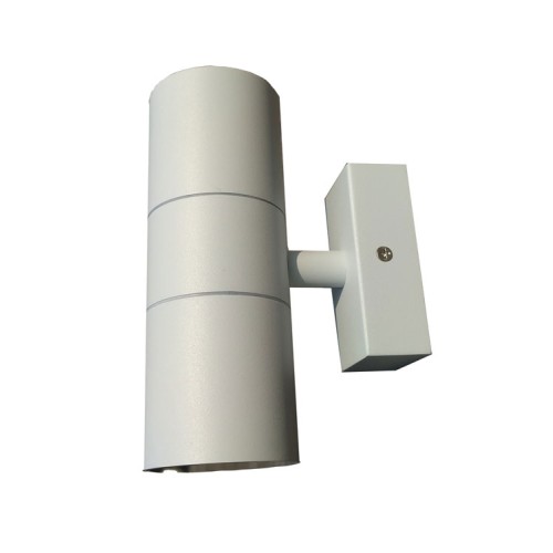 IP44 Up and Down Wall Light in White using 2 x GU10 LED Lamps for Outdoor Lighting