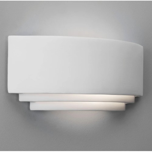 Amalfi 315 Ceramic Wall Light, Paintable Stepped Up-and-Down Astro Wall Lamp 12W LED E27/ES, Astro 1079001