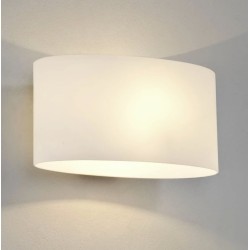 Tokyo White Glass Wall Light IP20 using 1 x 7W max. LED Golf Ball E14/SES, Astro 1089001