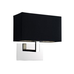 Connaught Polished Chrome Wall Light with Rectangular Black Fabric Shade IP20 E14 max. 60W, Astro 1099003