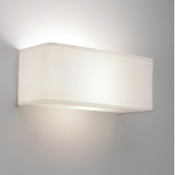 Ashino Wide Wall Light with White Fabric Diffuser using 1 x 12W E27/ES LED Lamp IP20 rated, Astro 1166002