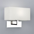 Park Lane Wall Light in Polished Chrome with White Fabric Shade using E14/SES lamp, Astro 1080011