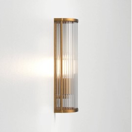 Avignon Round 375 Wall Light in Antique Brass with Sparkling Clear Glass Rods Shade IP20 using 1x E27/ES LED, Astro 1427002