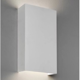 Rio 190 LED Plaster Wall Light using 14.6W 1228lm 3000K LED, Paintable Rectangular Up-and-Down Astro 1325002