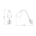 Joel Grande Cream Wall Light with Chrome Arm, Switched Adjustable Lamp with Cord and Plug, Astro 1223021