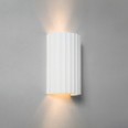 Kymi 220 Plaster Wall Light (Paintable) Ridged Semi-Cylindrical Fitting IP20 2 x GU10 lamps, Astro 1335001