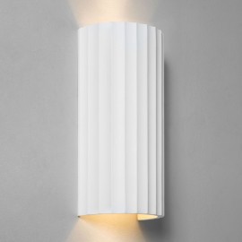 Kymi 300 Plaster Wall Light (Paintable) Ridged Semi-Cylindrical Fitting IP20 2 x GU10 lamps, Astro 1335003