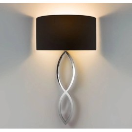 Caserta Polished Chrome Wall Light IP20 using 12W LED E27/ES Lamp using Semi-Drum 320 Shade (not included), Astro 1349001